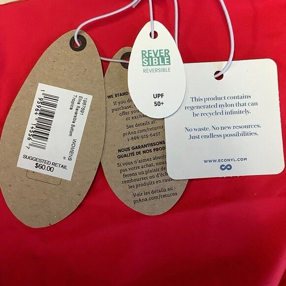 prAna Size Medium Tropics Elina Swim Reversible Bikini Bottom Swimsuit P1-10 - Picture 9 of 10